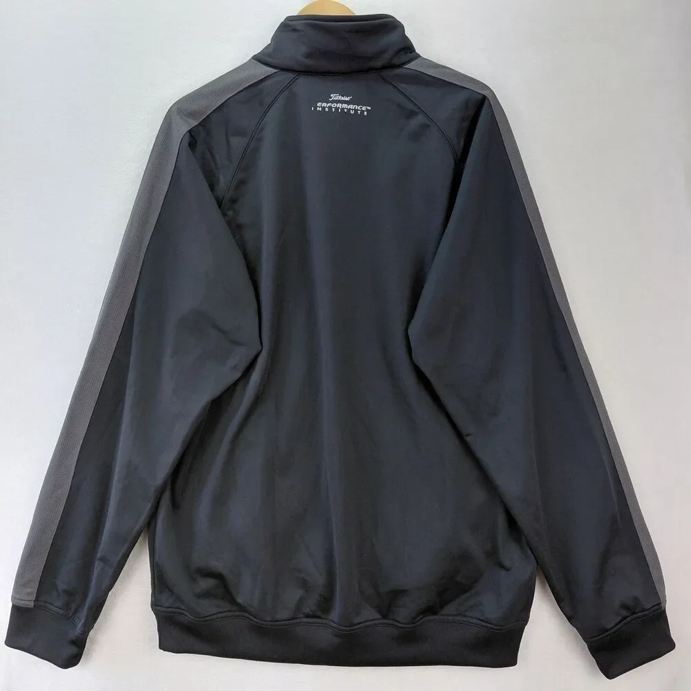 Titleist Performance Institute Golf Jacket Mens Size XL Black Full Zip Stretch